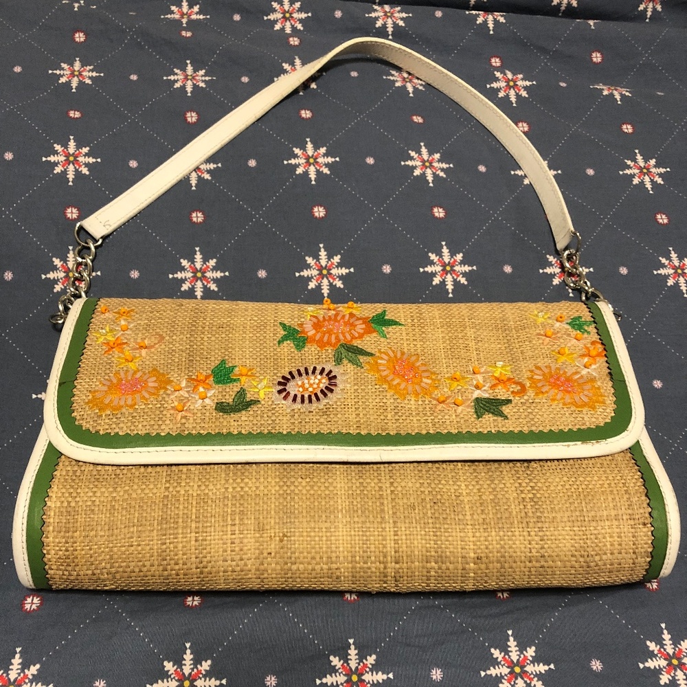 Vintage *** The Sak *** Beaded Woven Shoulder Bag / Purse